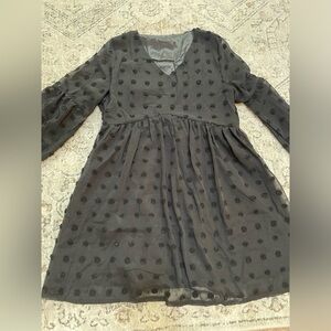 polkadot black dress